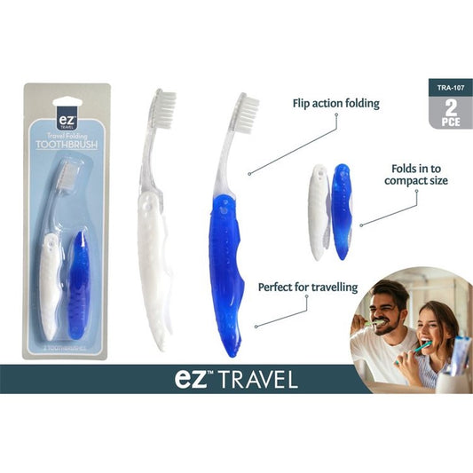 2PK FOLDABLE TRAVEL TOOTHBRUSHES