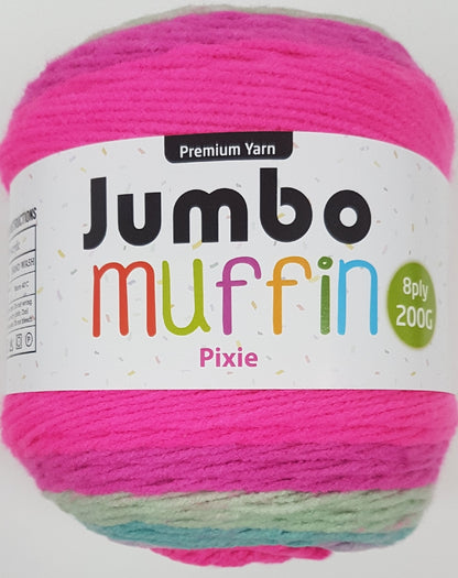 Jumbo Muffin Yarn 8ply 200g Pixie