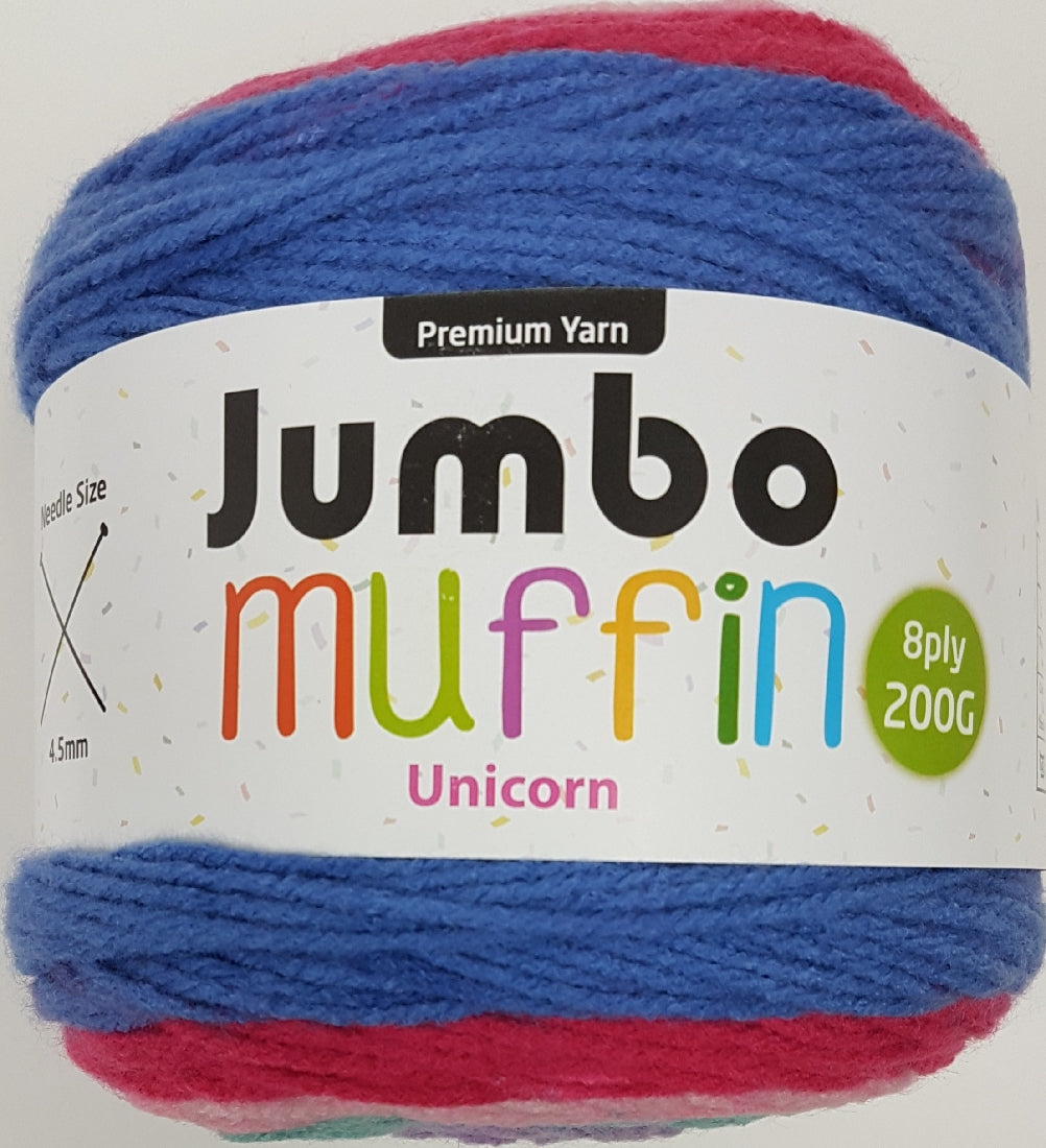 Jumbo Muffin Yarn 8ply 200g Unicorn