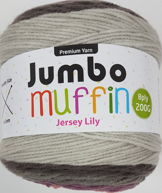 Jumbo Muffin Yarn 8ply 200g Jersey Lily