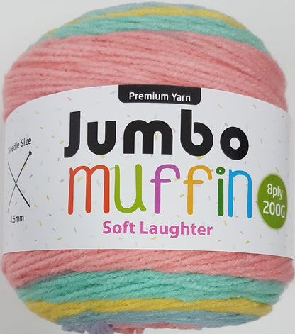 Jumbo Muffin Yarn 8ply 200g Soft Laughter