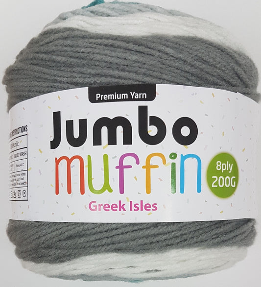 Jumbo Muffin Yarn 8ply 200g Greek Isles