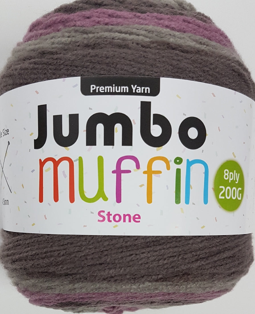 Jumbo Muffin Yarn 8ply 200g Stone