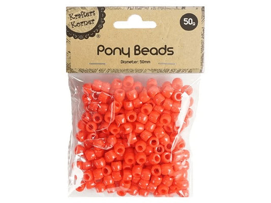 50g Red Pony Beads