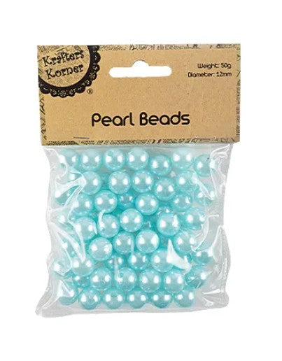 50G 12MM L.BLUE PEARL BEADS
