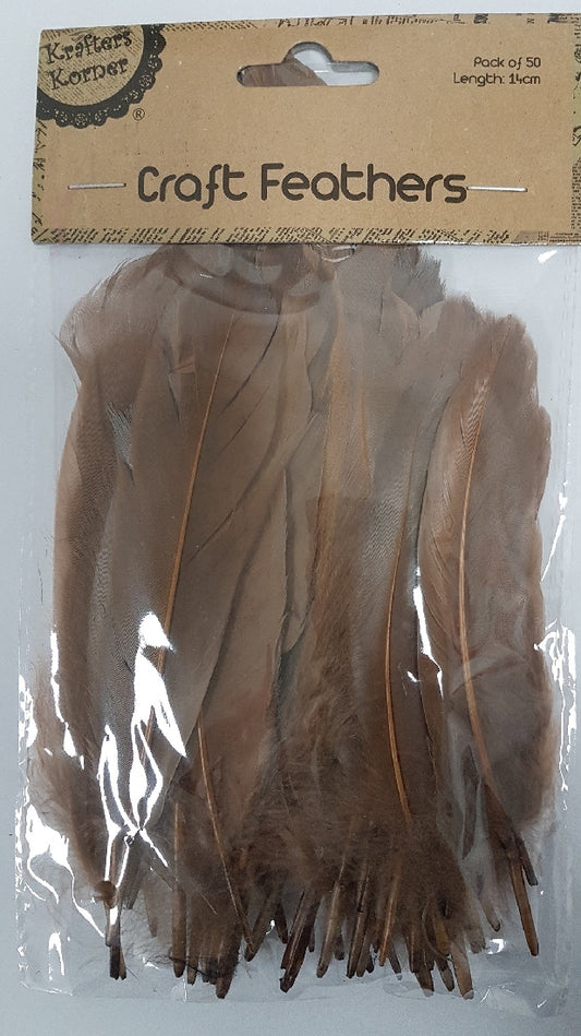 CRAFT 14CM BROWN FEATHERS/50