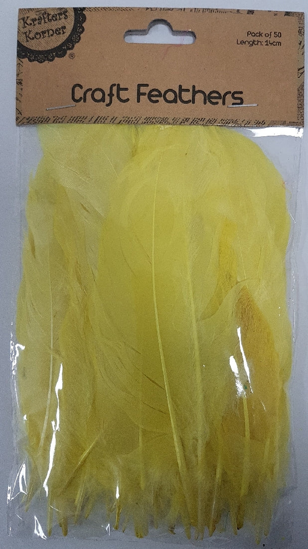 Craft 14cm Yellow Feathers/50