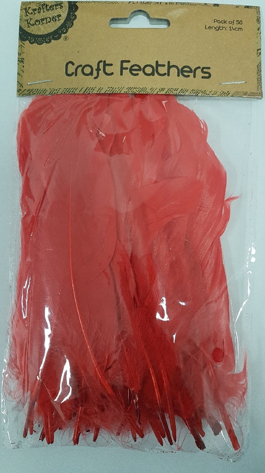 CRAFT 14CM RED FEATHERS/50