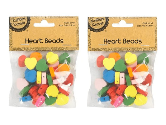 COLOUR HEART BEADS/40