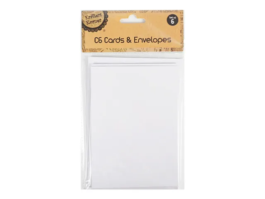 C6 CARDS & ENVELOPES - WHITE