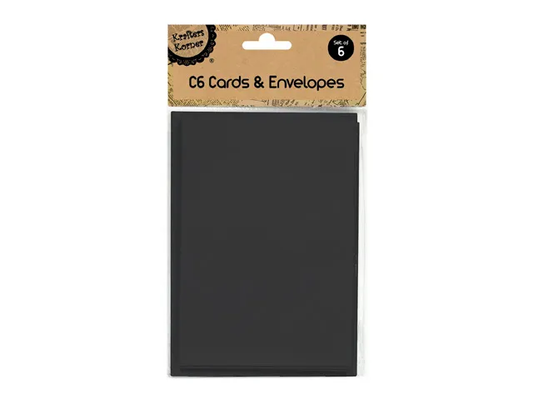 C6 CARDS & ENVELOPES -BLACK