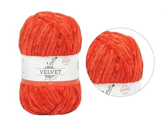 SUPER COMFY VELVET YARN 100g RED