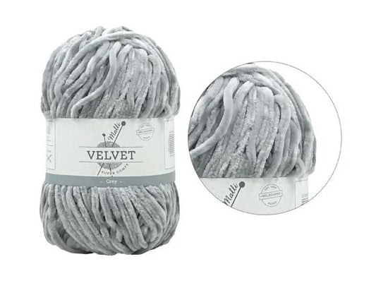 SUPER COMFY VELVET YARN 100g GREY