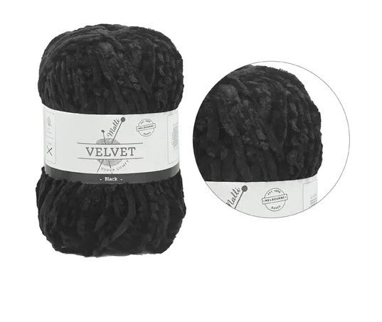 SUPER COMFY VELVET YARN 100g BLACK