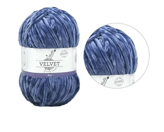 SUPER COMFY VELVET YARN 100g BLUE