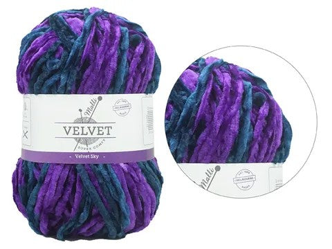 SUPER COMFY VELVET MIX YARN 100g  VELVET SKY