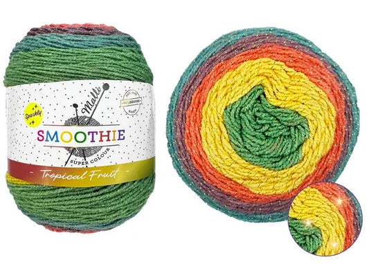SMOOTHIE YARN 150g SPARKLY TROPICAL FRUIT