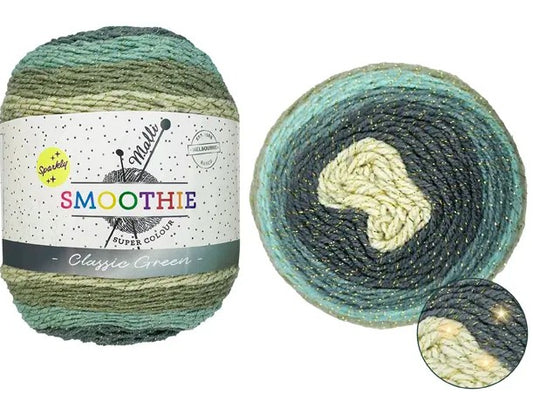 SMOOTHIE YARN 150g SPARKLY CLASSIC GREEN