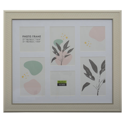 Thea 14.5x12 Inch Ivory/Grey with 6 assorted openings