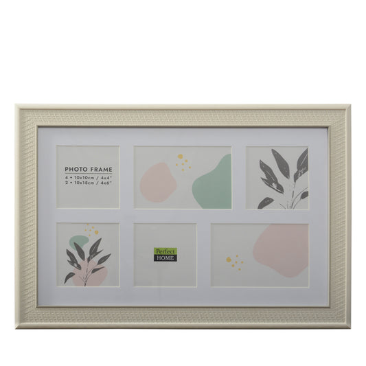 Thea 16.5x10 Inch Ivory/Grey with 6 assorted openings