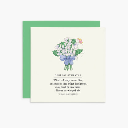 What is lovely never dies - Twigseeds sympathy card