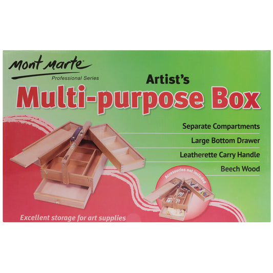 M.M. MULTI-PURPOSE ART BOX WOOD