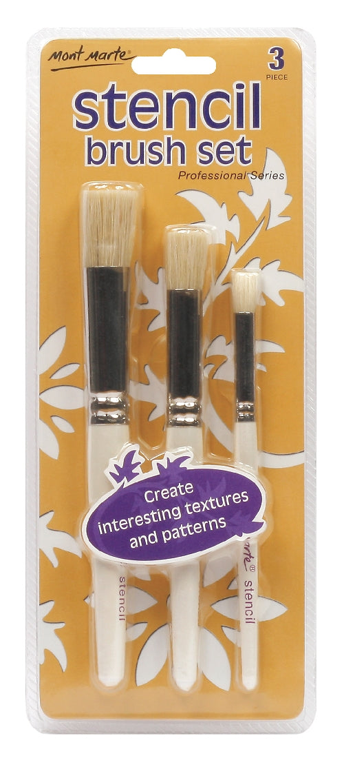 M.M. Professional Stencil Brush Set 12/8/4