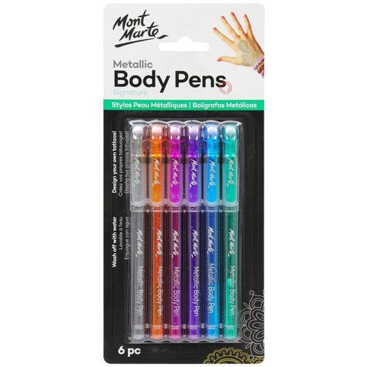 M.M. Body Art Markers - Metallic 6pce