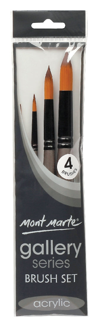 M.M. GALLERY SERIES BRUSH SET ACRYLIC 4PCE 8