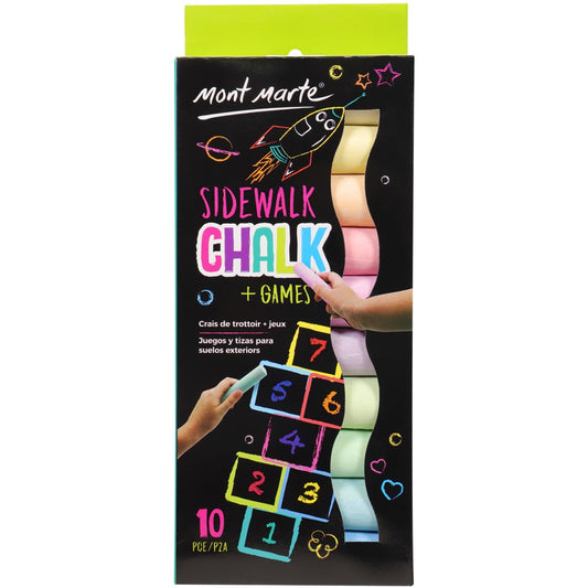 M.M. Kids Colour Sidewalk Chalk And Games 10pce