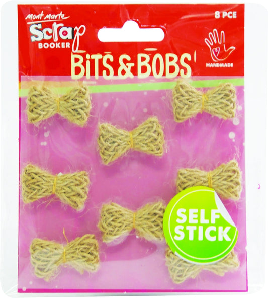 M.M. Bits & Bobs - Natural Bitty Bows 8pce