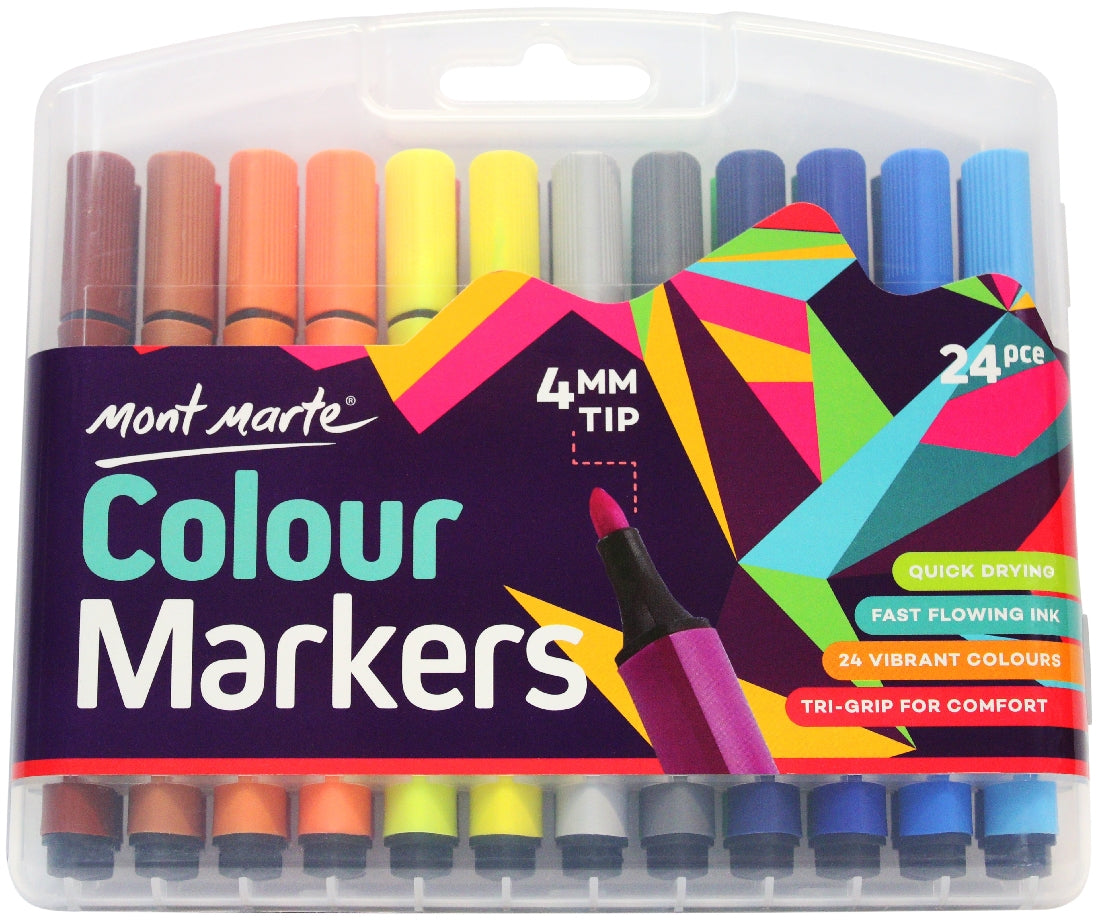 M.M. Colour Markers 24pces 4m.m. Tip