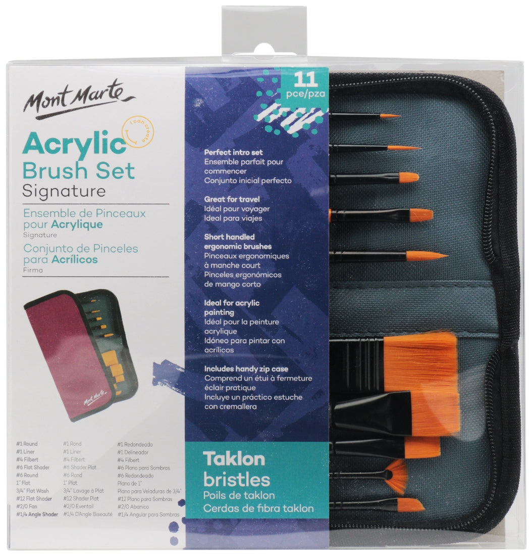 M.M. Acrylic Brush Set 11pces