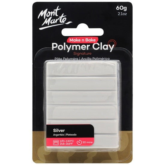 M.M. Polymer Clay 60g Silver