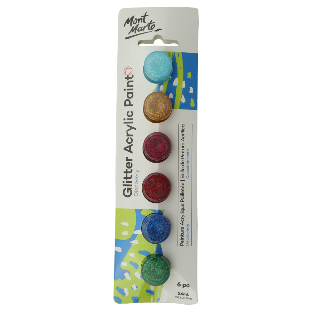 M.M. Glitter Paints 6pc X 3.6ml