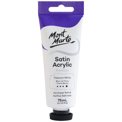 M.M. SATIN ACRYLIC 75ML - TITANIUM WHITE