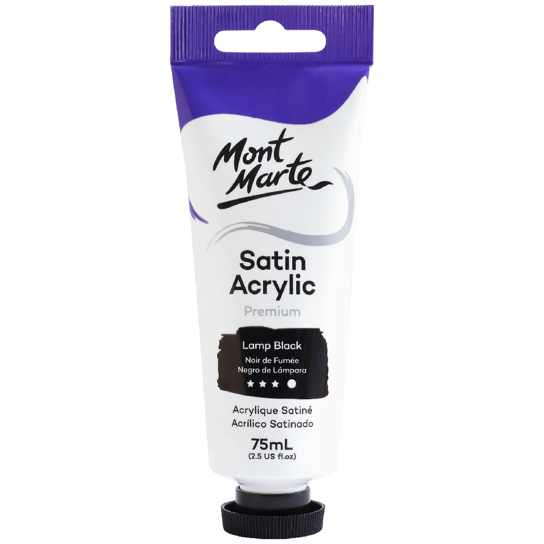 M.M. Satin Acrylic 75ml - Lamp Black