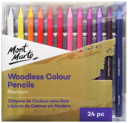 M.M. Woodless Colour Pencils 24pc