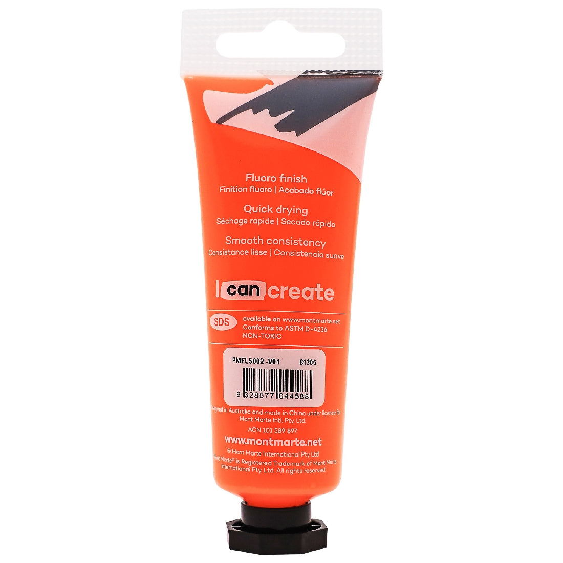 M.M. Fluoro Acrylic Paint 50ml - Orange