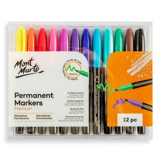 M.M. Permanent Markers 12pc