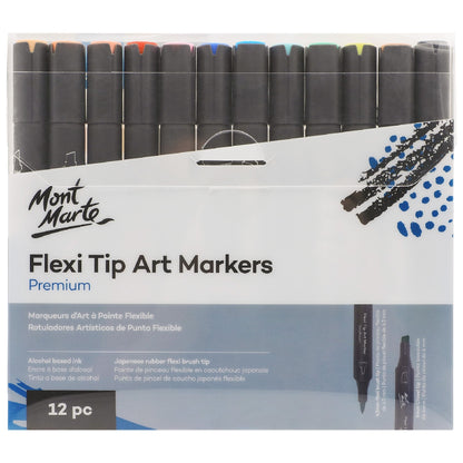 M.M. Flexi Tip Alcohol Art Markers 12pc