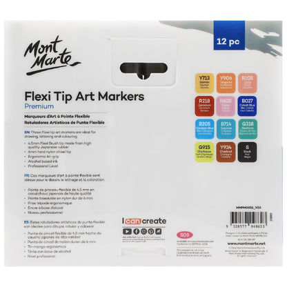 M.M. Flexi Tip Alcohol Art Markers 12pc