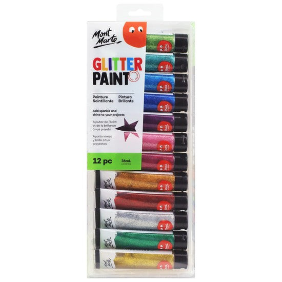 M.M. Glitter Paint 12pc X 36ml