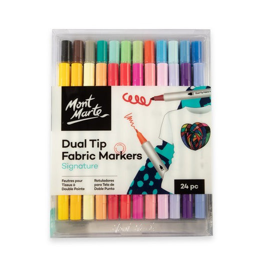 M.M. Dual Tip Fabric Markers 24pc