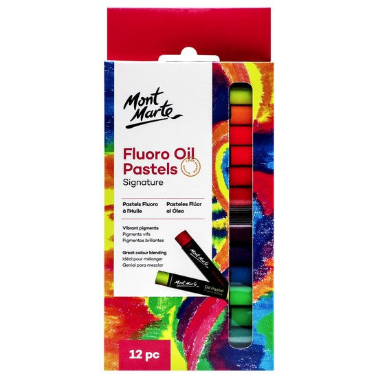 M.M. Fluoro Oil Pastels 12pc