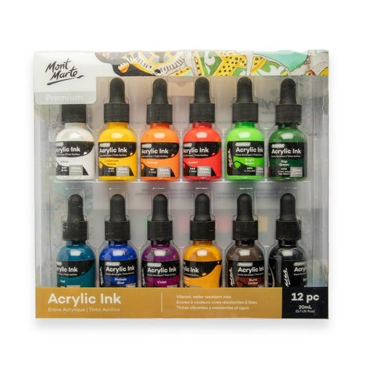 M.M. Acrylic Ink 12pc X 20ml