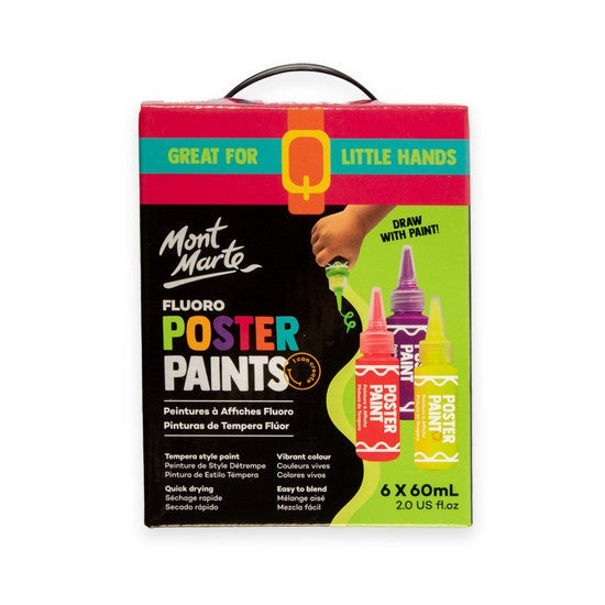 M.M. Fluoro Poster Paint Set 6pc X 60ml