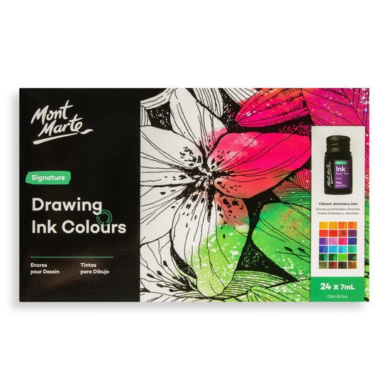 M.M. Drawing Ink Colours 24pc X 7ml