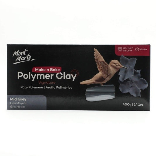 M.M. Make n Bake Polymer Clay 400g - Mid Grey