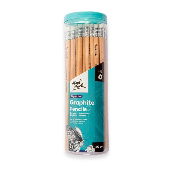M.M. Graphite Pencils With Eraser Hb 50pc